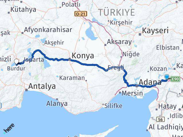 Osmaniye Bahçe Burdur Arası Kaç Km - Yol Haritası
