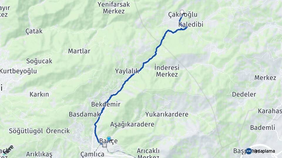 Osmaniye Bahçe Çakıroğlu Türkoğlu Kahramanmaraş Arası Kaç Km - Yol Haritası