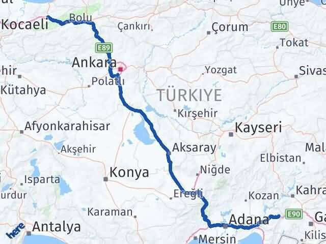 Osmaniye Bahçe Düzce Arası Kaç Km - Yol Haritası