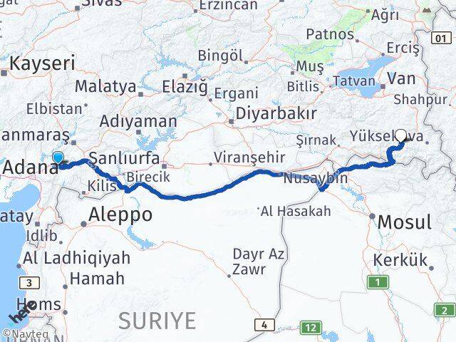 Bahçe Hakkari Arası Kaç Km - Yol Tarifi
