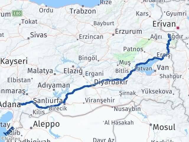 Osmaniye Bahçe Iğdır Arası Kaç Km - Yol Haritası