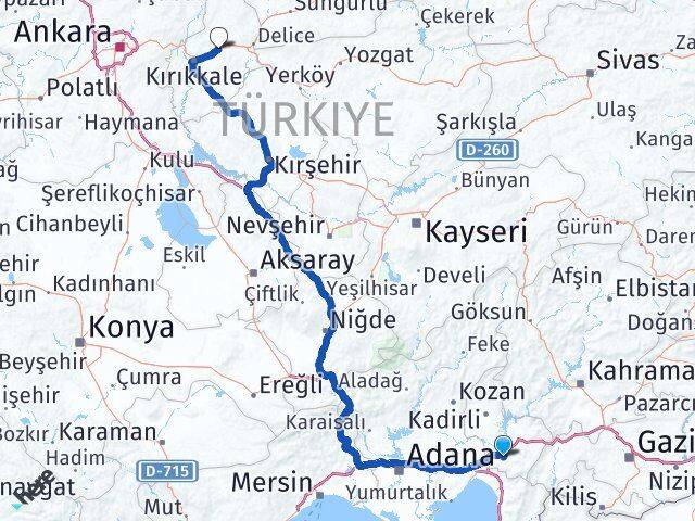 Osmaniye Balışeyh Kırıkkale Arası Kaç Km - Yol Haritası