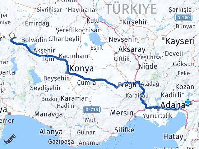 Osmaniye Çobanlar Afyonkarahisar Arası Kaç Km - Yol Haritası