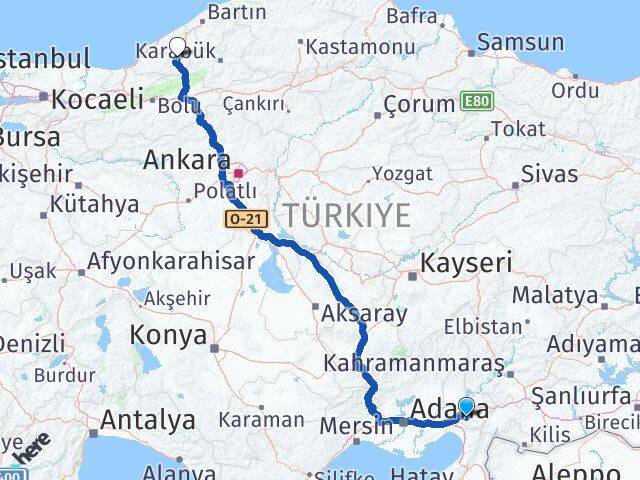 Osmaniye Devrek Zonguldak Arası Kaç Km - Yol Haritası