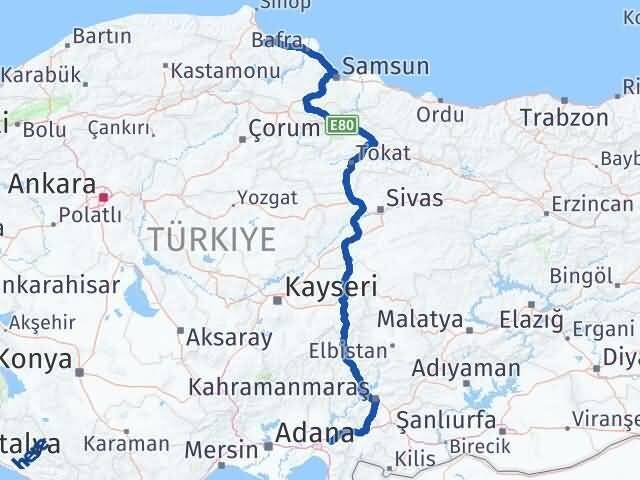 Osmaniye Dikmen Sinop Arası Kaç Km - Yol Haritası