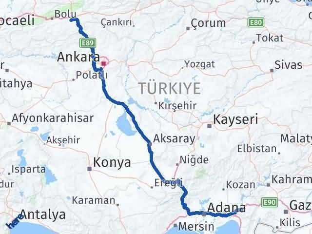 Osmaniye Dörtdivan Bolu Arası Kaç Km - Yol Haritası