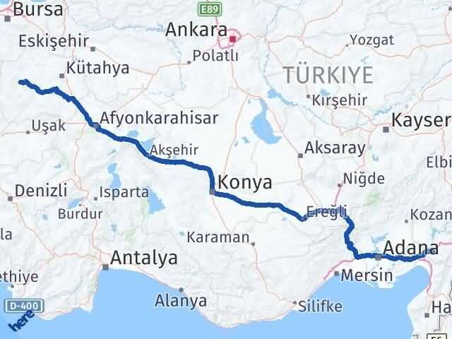 Osmaniye Emet Kütahya Arası Kaç Km - Yol Haritası