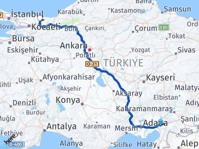 Osmaniye Ferizli Sakarya Arası Kaç Km - Yol Haritası