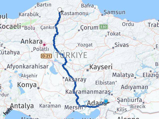 Osmaniye Hasanbeyli Kastamonu Arası Kaç Km - Yol Haritası