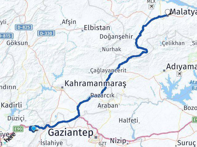 Osmaniye Hasanbeyli Malatya Arası Kaç Km - Yol Haritası