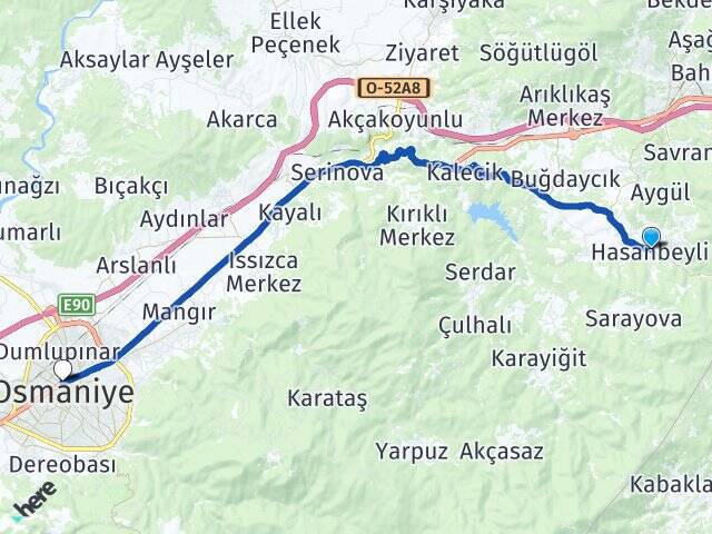 Hasanbeyli Osmaniye Otogarı Arası Kaç Km - Yol Tarifi