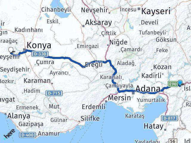 Osmaniye Hasanbeyli Sefaköy Meram Konya Arası Kaç Km - Yol Haritası