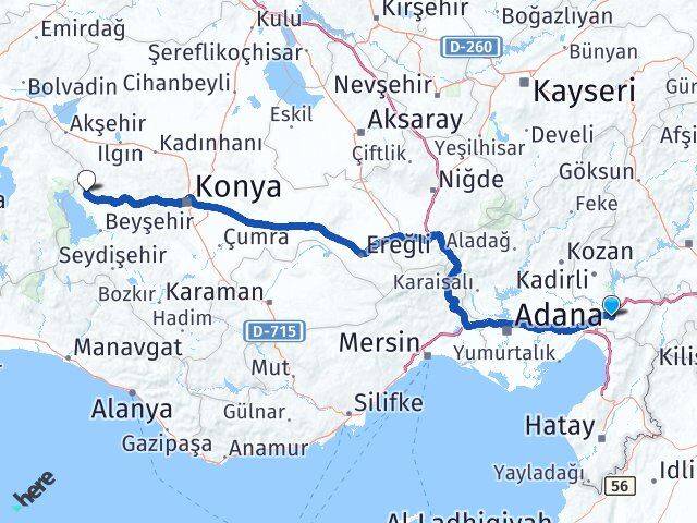 Osmaniye Hüyük Konya Arası Kaç Km - Yol Haritası