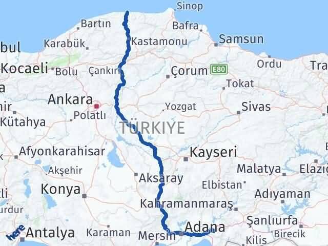 Osmaniye İnebolu Kastamonu Arası Kaç Km - Yol Haritası