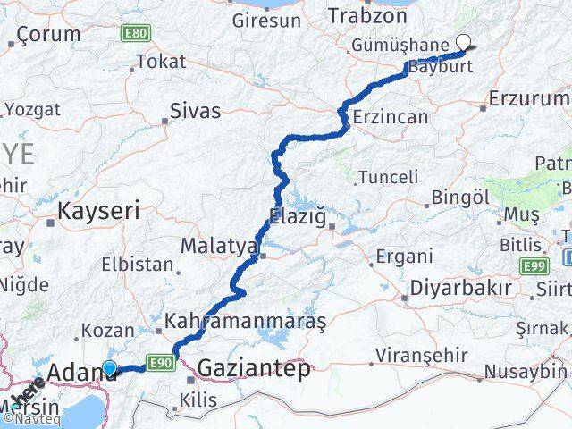 Osmaniye İspir Erzurum Arası Kaç Km - Yol Haritası