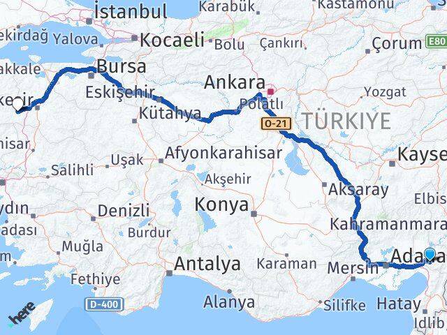 Osmaniye İvrindi Balıkesir Arası Kaç Km - Yol Haritası