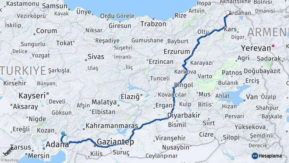 Osmaniye Kadirli Ardahan Arası Kaç Km - Yol Haritası