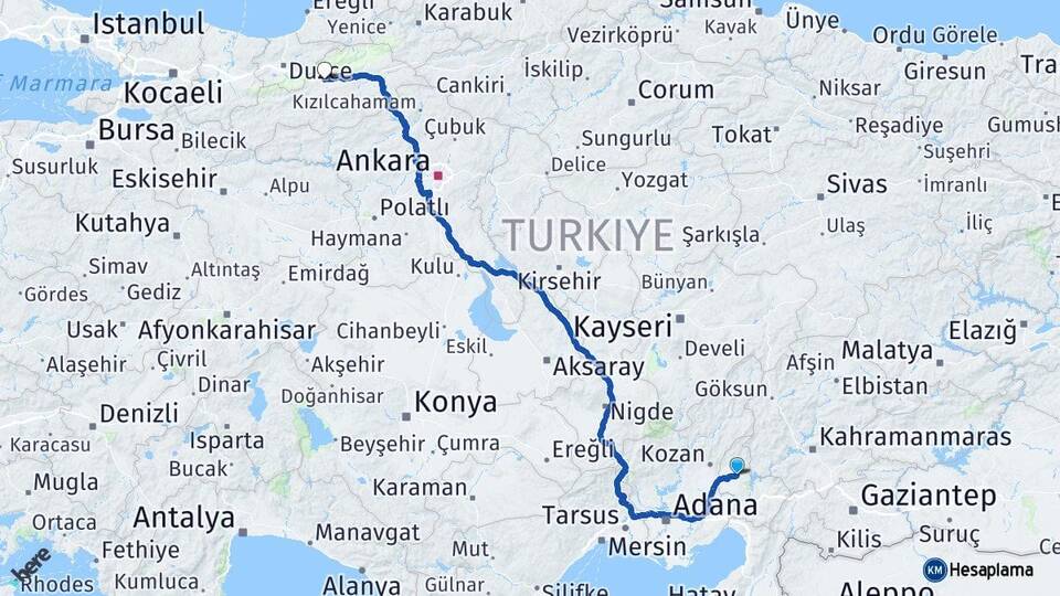 Osmaniye Kadirli Bolu Arası Kaç Km - Yol Haritası