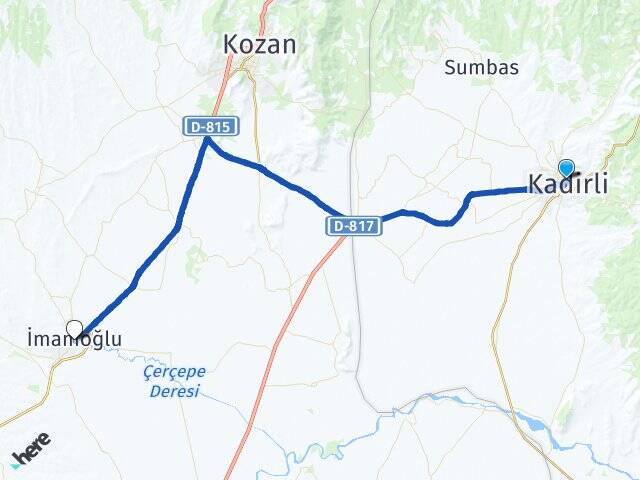 Osmaniye Kadirli İmamoğlu Adana Arası Kaç Km - Yol Haritası