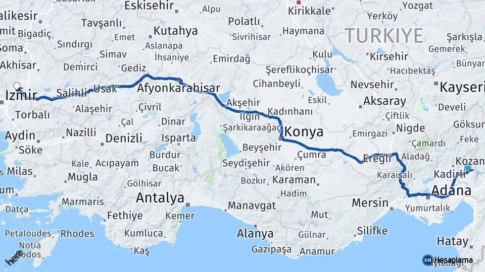 Osmaniye Kadirli Manisa Arası Kaç Km - Yol Haritası
