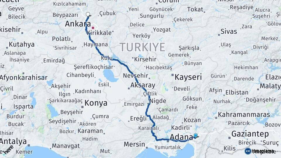 Osmaniye Kahramankazan Ankara Arası Kaç Km - Yol Haritası