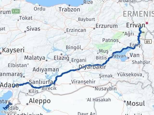 Osmaniye Karakoyunlu Iğdır Arası Kaç Km - Yol Haritası