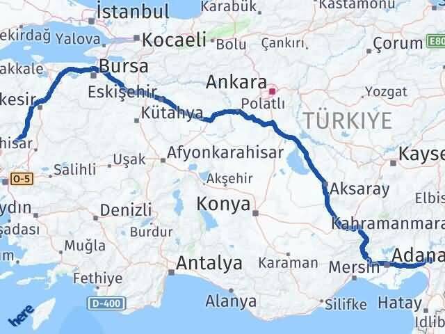 Osmaniye Kınık İzmir Arası Kaç Km - Yol Haritası
