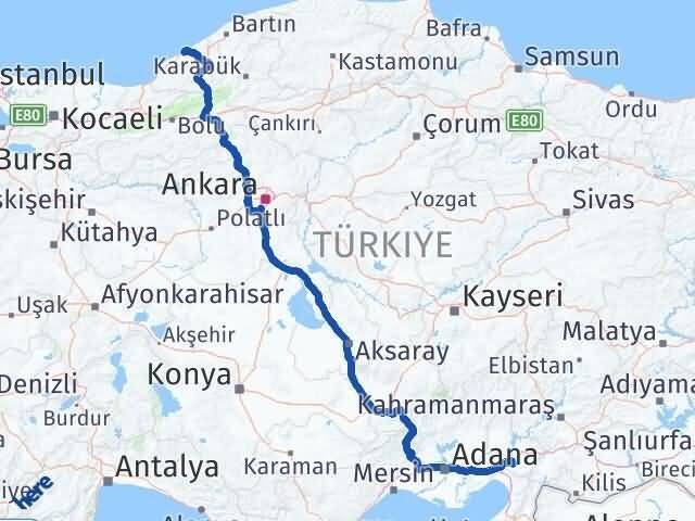 Osmaniye Kozlu Zonguldak Arası Kaç Km - Yol Haritası