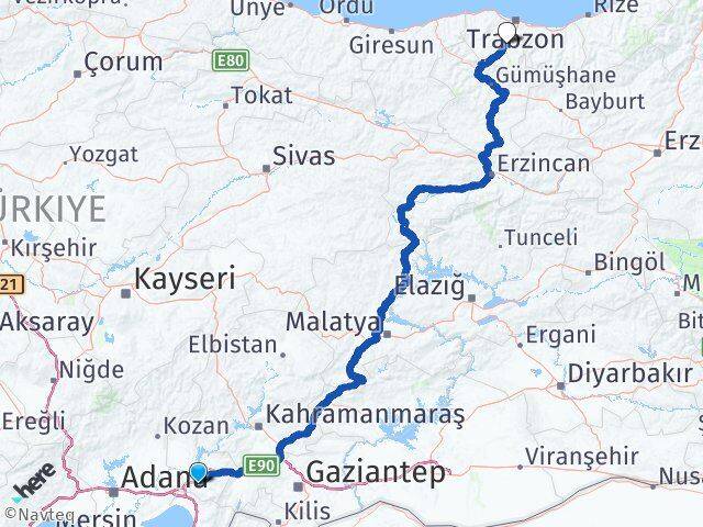 Osmaniye Maçka Trabzon Arası Kaç Km - Yol Haritası