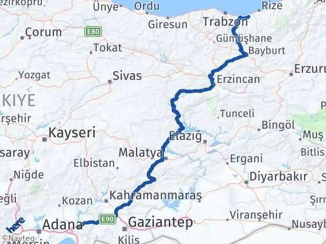 Osmaniye Of Trabzon Arası Kaç Km - Yol Haritası