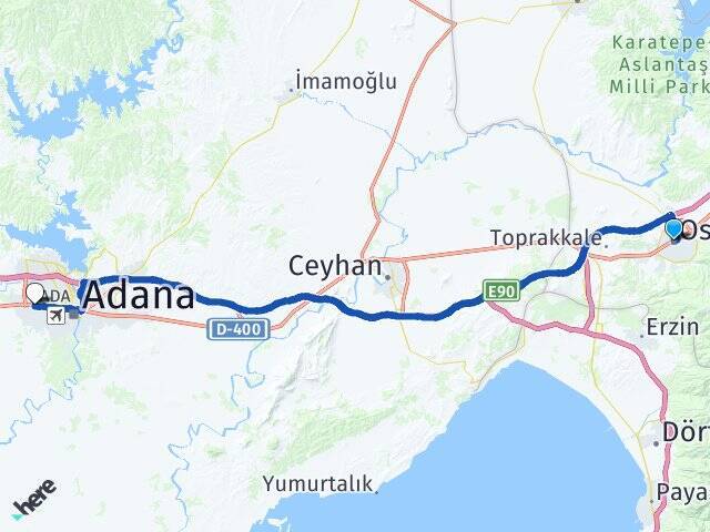 Osmaniye Otogarı Adana Otogarı Arası Kaç Km - Yol Tarifi