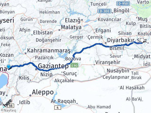 Osmaniye Otogarı Kurtalan Arası Kaç Km - Yol Tarifi