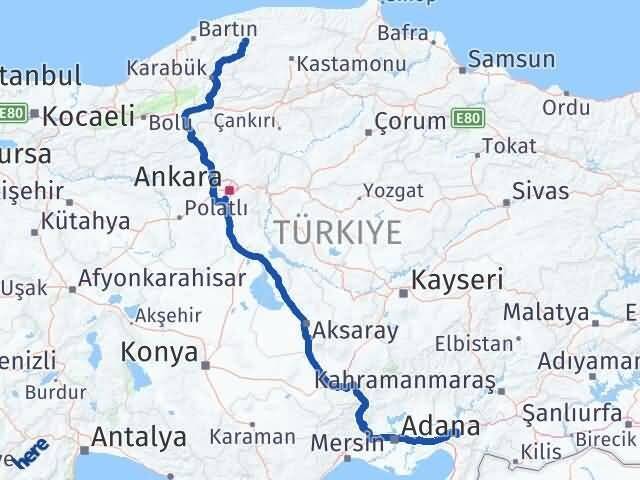 Osmaniye Pınarbaşı Kastamonu Arası Kaç Km - Yol Haritası