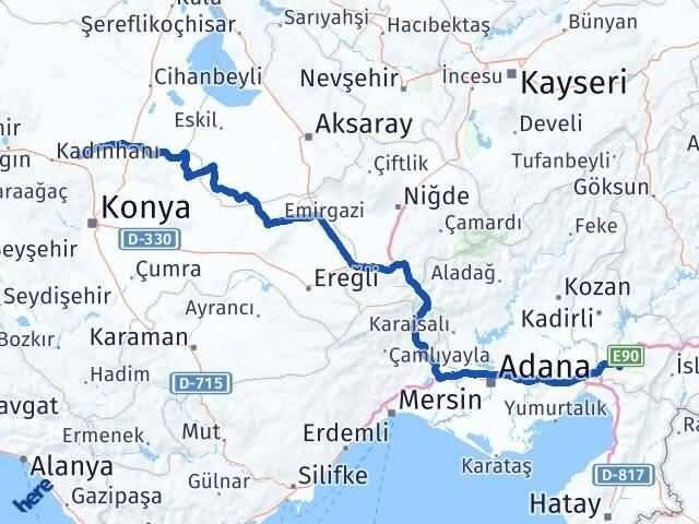 Osmaniye Sarayönü Konya Arası Kaç Km - Yol Haritası