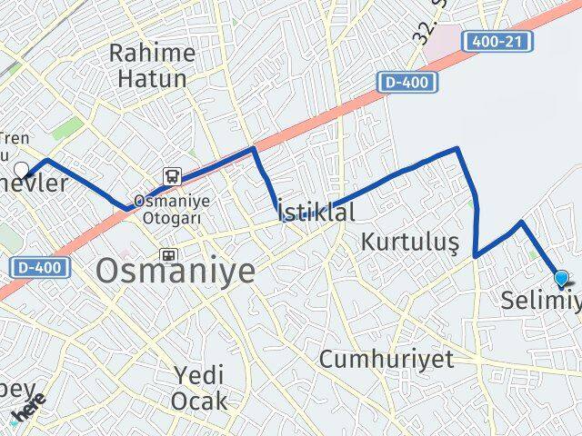 Selimiye Esenevler Arası Kaç Km - Yol Tarifi