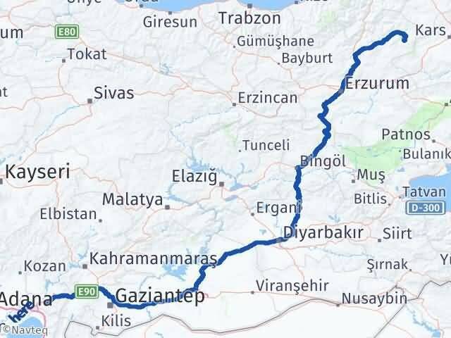 Osmaniye Şenkaya Erzurum Arası Kaç Km - Yol Haritası