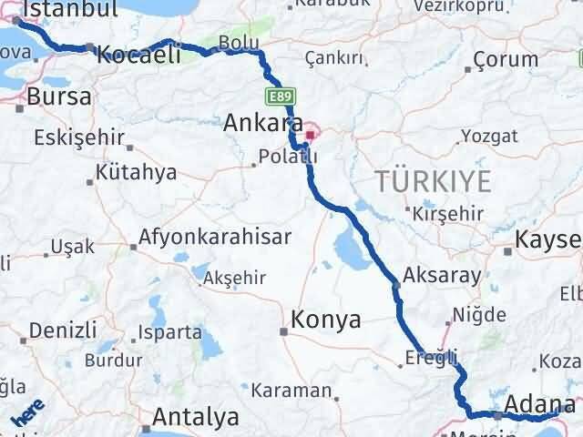 Osmaniye Şişli İstanbul Arası Kaç Km - Yol Haritası