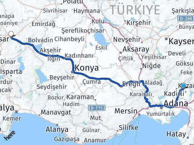 Osmaniye Sumbas Afyonkarahisar Arası Kaç Km - Yol Haritası