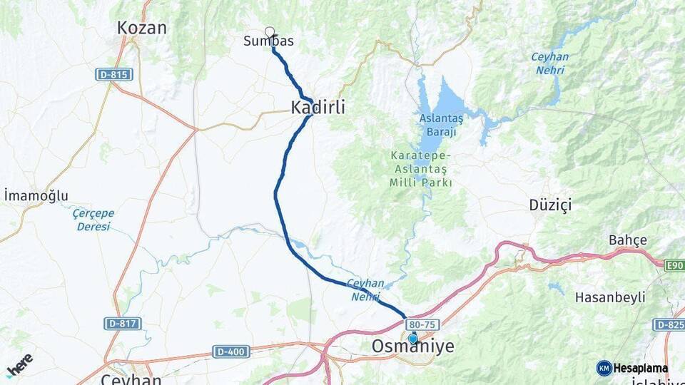 Osmaniye Sumbas Arası Kaç Km - Yol Haritası