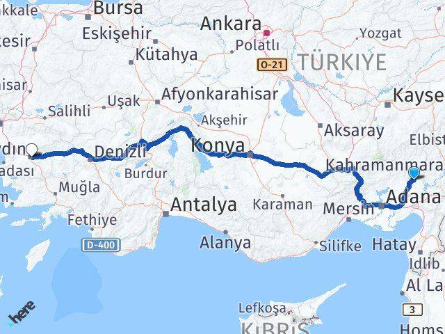 Osmaniye Sumbas Aydın Arası Kaç Km - Yol Haritası