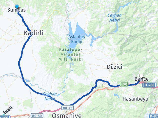 Osmaniye Sumbas Bahçe Arası Kaç Km - Yol Haritası