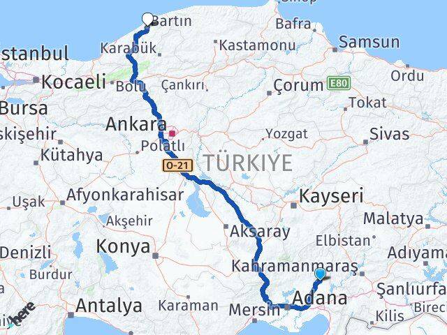 Osmaniye Sumbas Bartın Arası Kaç Km - Yol Haritası