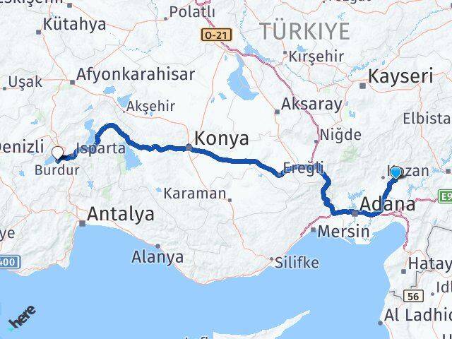 Osmaniye Sumbas Burdur Arası Kaç Km - Yol Haritası