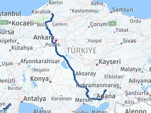 Osmaniye Sumbas Karabük Arası Kaç Km - Yol Haritası