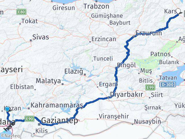 Osmaniye Sumbas Kars Arası Kaç Km - Yol Haritası