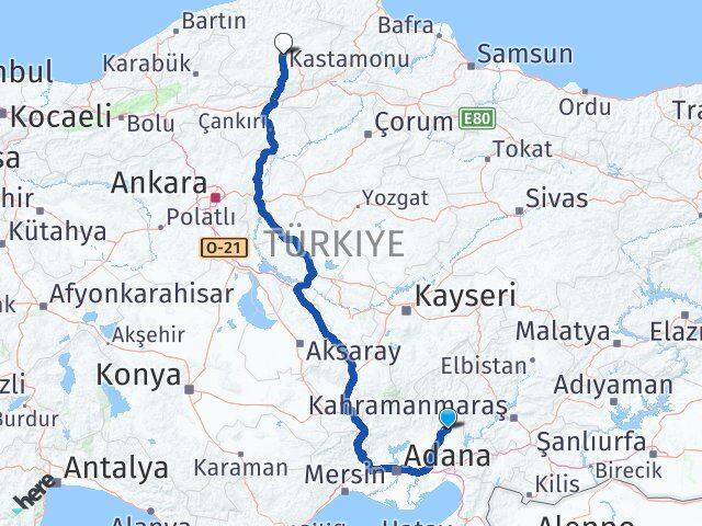 Osmaniye Sumbas Kastamonu Arası Kaç Km - Yol Haritası