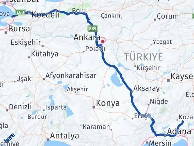 Osmaniye Sumbas Yalova Arası Kaç Km - Yol Haritası