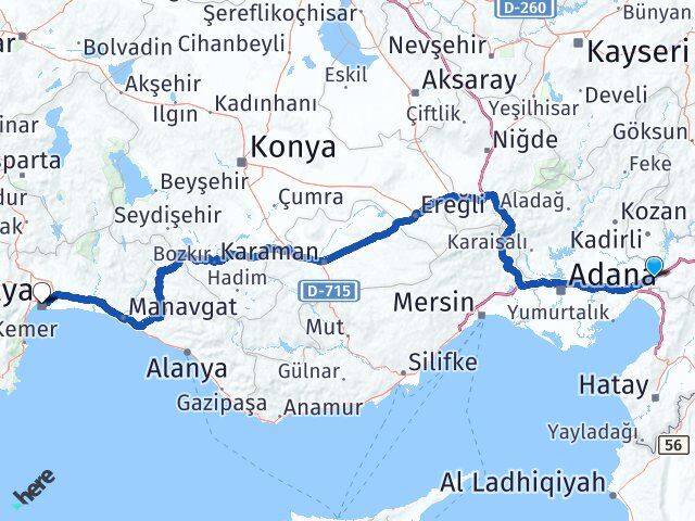 Osmaniye Toprakkale Antalya Arası Kaç Km - Yol Haritası
