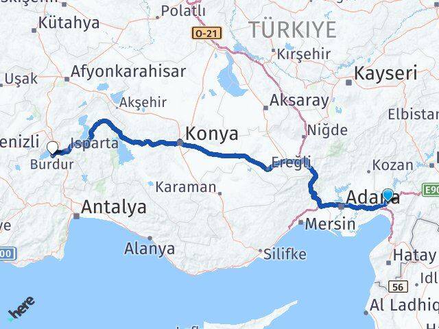 Osmaniye Toprakkale Burdur Arası Kaç Km - Yol Haritası