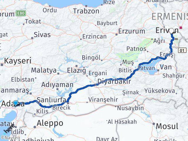 Osmaniye Toprakkale Iğdır Arası Kaç Km - Yol Haritası